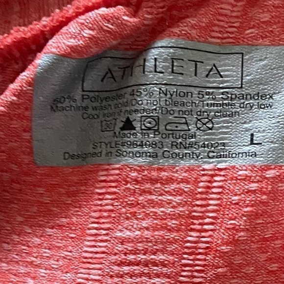 Athleta orange 1/4 zipper closure pullover size L - Picture 8 of 8